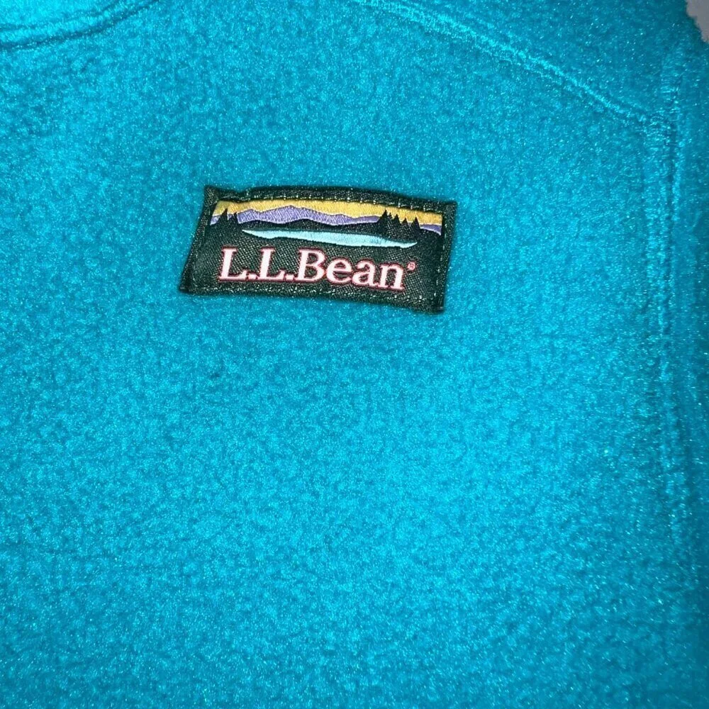 L.L. Bean Kid's Mountain Classic Fleece Full Zip Jacket Hooded Size M (10-12)